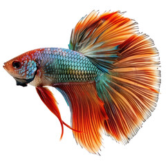 Fototapeta premium Betta fish side view full body isolate on white background,