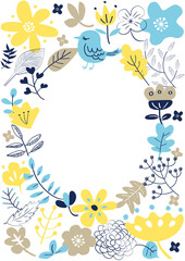 北欧風花柄フレーム