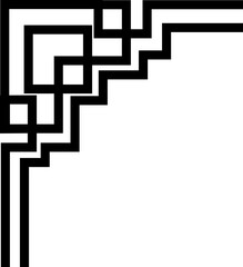 Chinese frame decorative corner isolated with transparent backgrounds design frame for your text or image, borders divider, labels, certificate completion template elements, photo framed minimalist