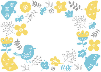 北欧風花柄フレーム