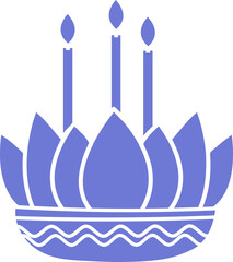 Water floating krathong vector icon