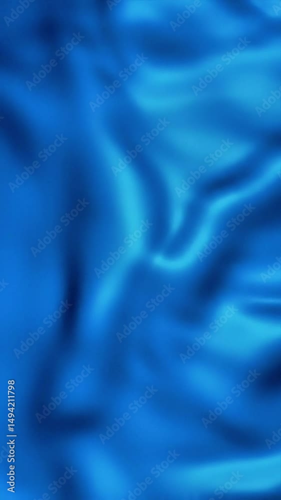 Poster flowing azure fabric: abstract blue silk motion with soft light and shadow