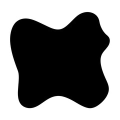 Abstract Black Blob Shape on White Background for Graphic Design Projects