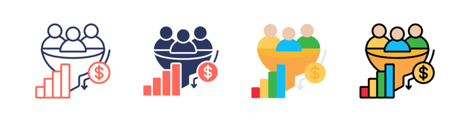 Lead Generation Multi Style Icon Set Vector 