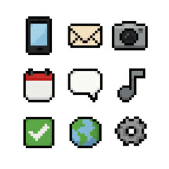 Pixel Smartphone Icons