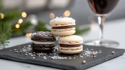 Culinary macaroon - almond delight, sweet masterpiece, baked art, dessert creation, meringue treat, French confection, delicate flavor, sugar pastry, exquisite bite, culinary craftsmanship.