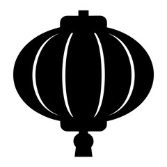 Stylized Silhouette of a Traditional Chinese or Asian Festive Lantern