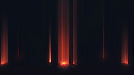 Abstract Orange Light Pillars on Dark Background Create an Eerie Atmosphere