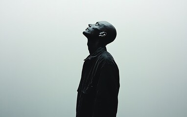 Contemplative Man Gazing Upward