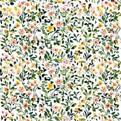Whimsical Floral Pattern On White Background