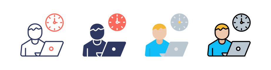 Shift Multi Style Icon Set Vector 