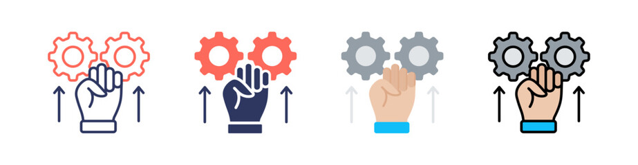 Revolution Multi Style Icon Set Vector 