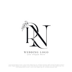 RN Wedding Logo with Floral Wreath