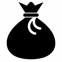Money bag symbol icon on white background.