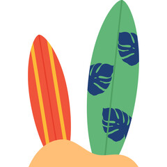 Surf Board with Sand Illustration