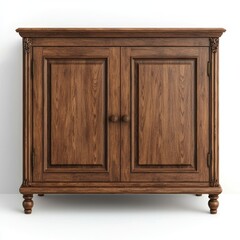 Elegant Classic Wooden Cabinet With Detailed Carvings and Handles