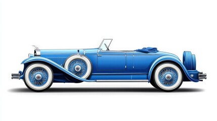 Fototapeta premium Classic Car Design with Sharp Edges and Soft Gradients on White Background