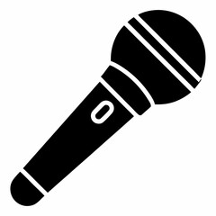 Microphone symbol black icon on white background.