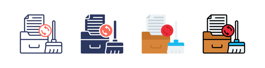 Data Cleaning Multi Style Icon Set Vector 