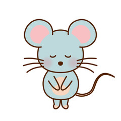 お辞儀するかわいいネズミのイラスト