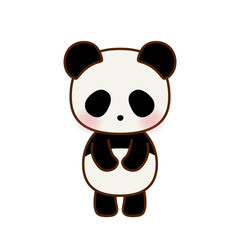 お辞儀するかわいいパンダのイラスト