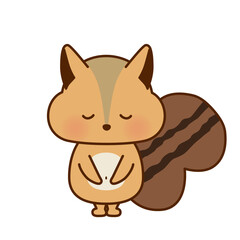 お辞儀するかわいいリスのイラスト