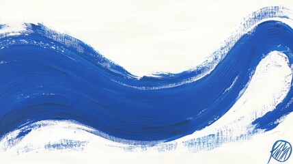 Abstract blue wave, painted texture, dynamic flow