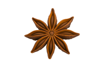 Star anise pod with eight pointed segments radiating from the center.