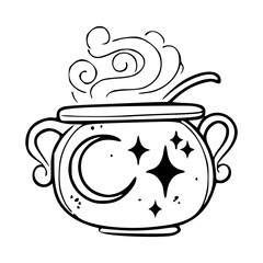 Halloween witchcraft cauldron design