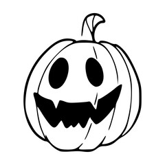 cute cartoon Halloween pumpkin face