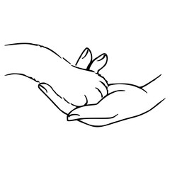 pet lover's symbol line art drawing