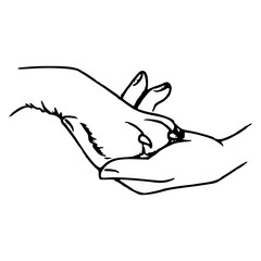 pet lover's symbol line art drawing