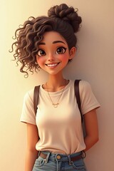 Elegant AI-Generated Portrait of a Young Woman in Floral Headpiece – Fantasy Beauty Style for Digital Art & Editorial Use

