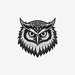 Owl Vector Silhouette – Black and White Minimalist Owl Clipart | Wildlife Bird Illustration for Logos, Stickers & T-Shirt Design