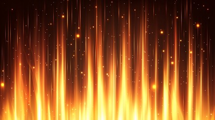 Abstract gold light streaks background with bokeh effect design