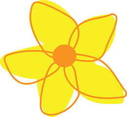 Cheerful Bright Yellow Floral Vector Illustration