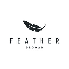simple minimalist elegant logo feather animal fur illustration template symbol brand product business