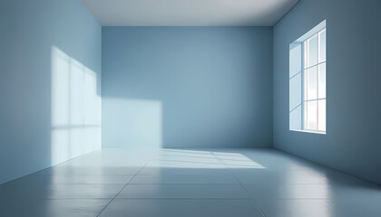 Minimalist Blue Studio Background with Soft Lighting