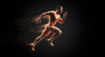 Fototapeta premium Anatomy of Runner Body in Motion Illustration