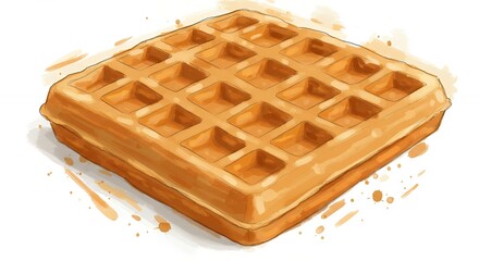 Delicious square waffle illustration