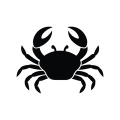 black silhouette vector illustration of a crab isolated on white background