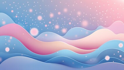 Abstract background pastel waves and starry bokeh, dreamy colorful fantasy style for creative design