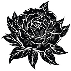 Adobe Illustrator AFloral peony corner accent graphic design file for stylish decorations and artworrtwork