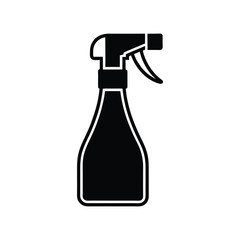 Minimalist black silhouette of a spray bottle cleaning supply for household maintenance