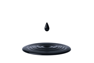 A single water droplet falls above rippling circular waves.
