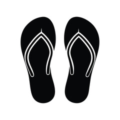 Black and white flip flops isolated on a white background vector illustration