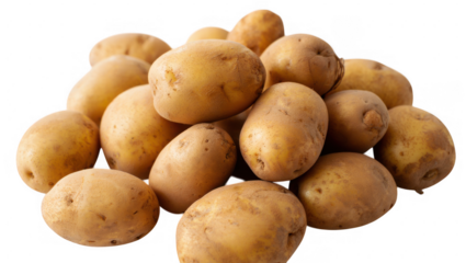 Pile of Raw Potatoes on Transparent Background