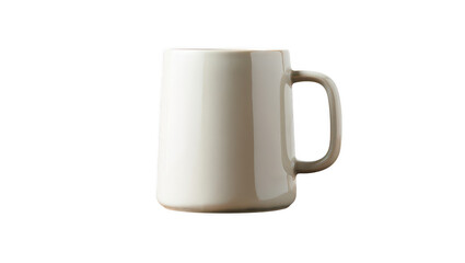 Simple White Ceramic Mug on Transparent Background