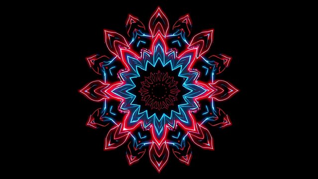 Electric Petal Starburst in Red and Blue