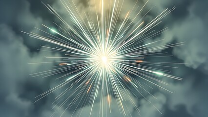 Obraz premium Stark Light Explosion in a Muted Sky